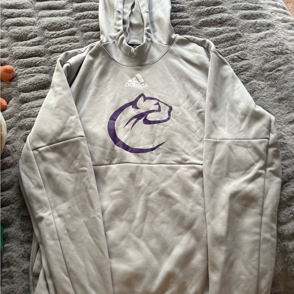Adidas Light Gray Hoodie Chatham University Logo